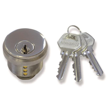 AREL Round Threaded Mortice Cylinder, to differ, 2 Keys, Satin Chrome Finish