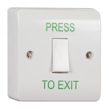 Exit Button c/w Surface Box InchPRESS TO EXITInch