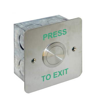 Exit Button Normally Open/Closed Contact (25mm Button) 'PRESS TO EXIT' (Flush)