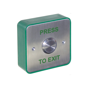 Exit Button c/w Green Surface Back Box InchPRESS TO EXITInch