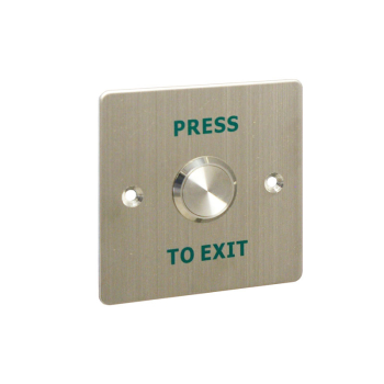 'PRESS TO EXIT' Switch with 22mm Button - H86 x W86mm - NO/NC/COM
