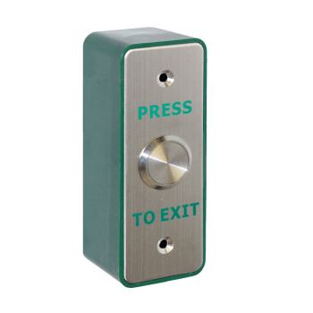 'PRESS TO EXIT' Switch 22mm Button - H115 x W40mm - NO/NC/COM (with BackBox)
