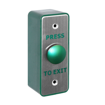 'PRESS TO EXIT' Switch with Green Dome - H115 x W40mm - NO/NC/COM (with BackBox)