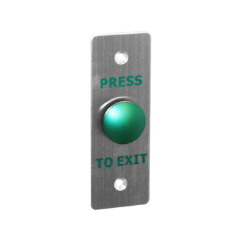 'PRESS TO EXIT' Switch with Green Dome - H115 x W40mm - NO/NC/COM