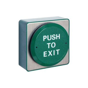 'Push to Exit' Large Green Disc Exit Button - H88 x W88 x D40 (inc Green BB) - NO/NC/COM