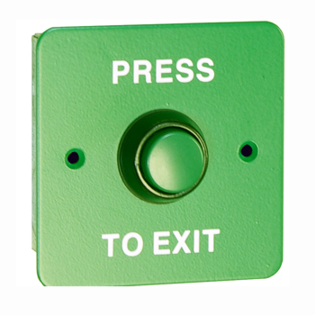 Heavy Duty Exit Button on a Green Plate InchPRESS TO EXITInch (Flush)