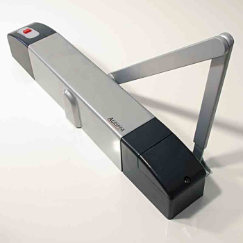Sound Activated Fire Door Closer c/w Free Swing Arm, Size 4, Wire Free, Battery Operated (Silver)
