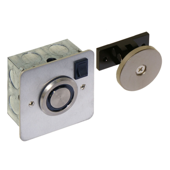 Flush Wall Mounted, Door Hold Open Electro-Magnet 24V DC - Stainless Steel