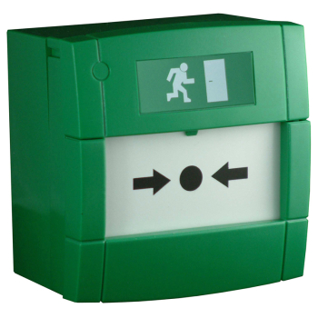 KAC MCP Green Emergency Resettable Call Point, Double Pole c/w Surface Box