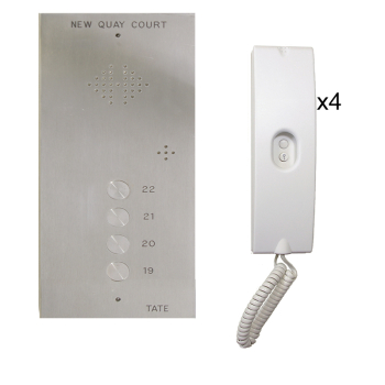 4 Way, Flush Mounted, Stainless Steel, Audio Door Entry System