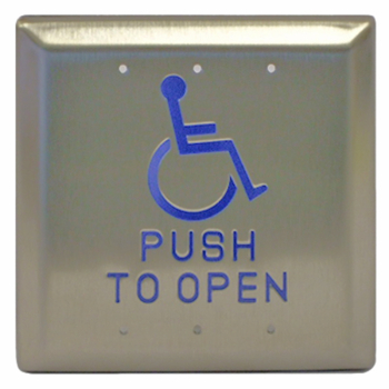 T4X4-3 'PUSH TO OPEN' with Wheelchair Logo Switch with Transmitter & Back Box